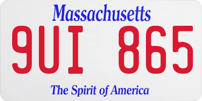 MA license plate 9UI865