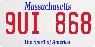 MA license plate 9UI868