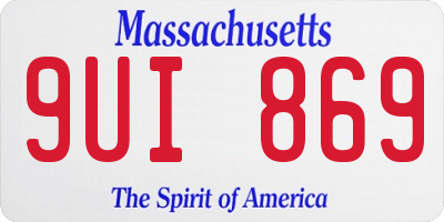 MA license plate 9UI869