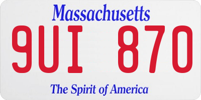 MA license plate 9UI870
