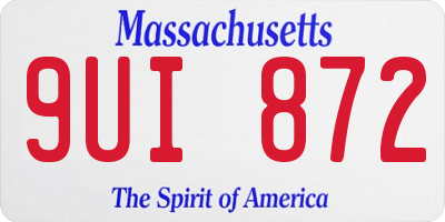 MA license plate 9UI872