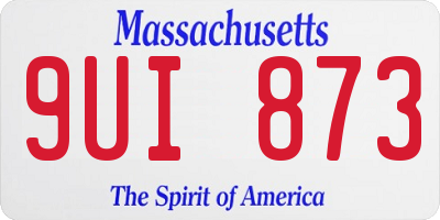 MA license plate 9UI873