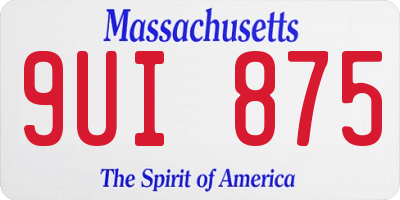 MA license plate 9UI875