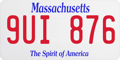 MA license plate 9UI876