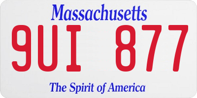 MA license plate 9UI877