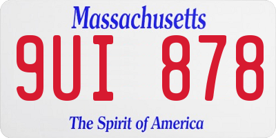 MA license plate 9UI878