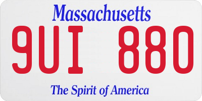 MA license plate 9UI880