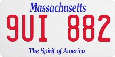 MA license plate 9UI882