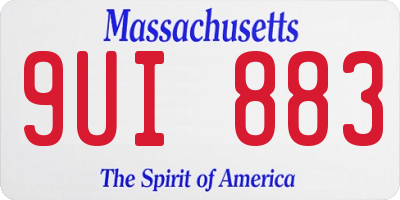 MA license plate 9UI883