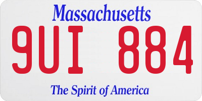 MA license plate 9UI884