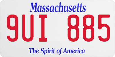 MA license plate 9UI885