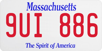 MA license plate 9UI886