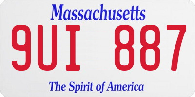 MA license plate 9UI887