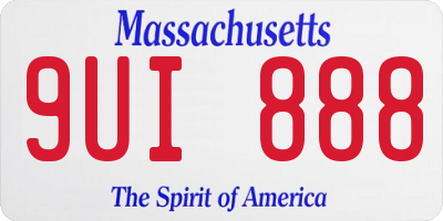 MA license plate 9UI888
