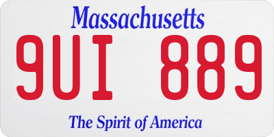 MA license plate 9UI889