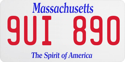 MA license plate 9UI890