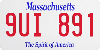MA license plate 9UI891