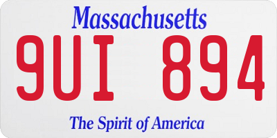 MA license plate 9UI894