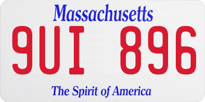 MA license plate 9UI896