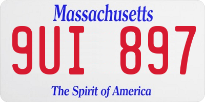 MA license plate 9UI897