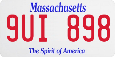 MA license plate 9UI898