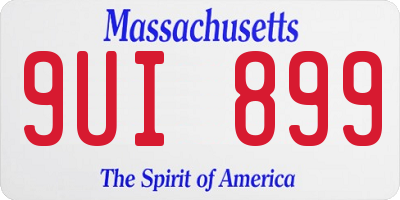 MA license plate 9UI899