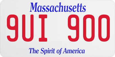 MA license plate 9UI900