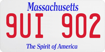 MA license plate 9UI902