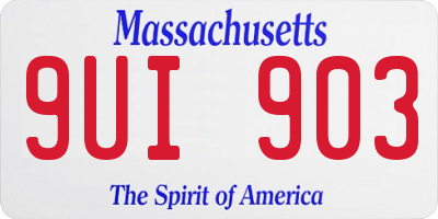 MA license plate 9UI903