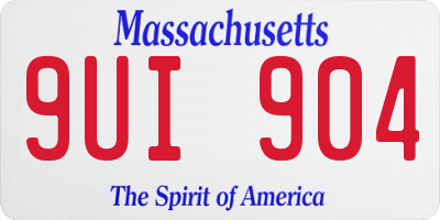 MA license plate 9UI904