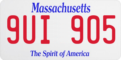 MA license plate 9UI905