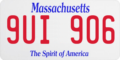 MA license plate 9UI906