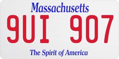 MA license plate 9UI907
