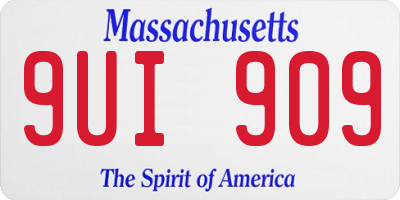 MA license plate 9UI909