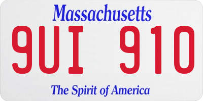 MA license plate 9UI910