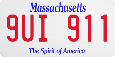 MA license plate 9UI911