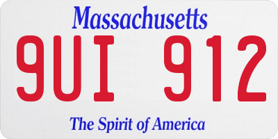MA license plate 9UI912