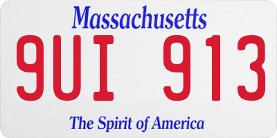 MA license plate 9UI913