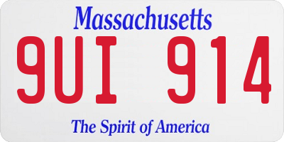 MA license plate 9UI914