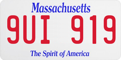 MA license plate 9UI919