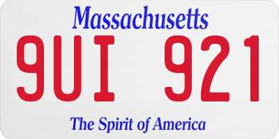 MA license plate 9UI921