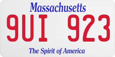 MA license plate 9UI923