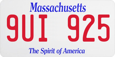 MA license plate 9UI925