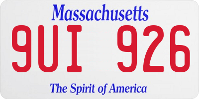 MA license plate 9UI926
