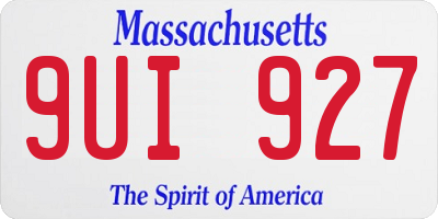 MA license plate 9UI927
