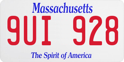 MA license plate 9UI928