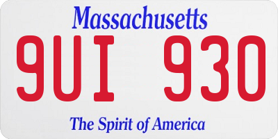 MA license plate 9UI930