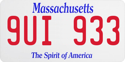 MA license plate 9UI933