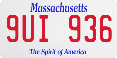 MA license plate 9UI936
