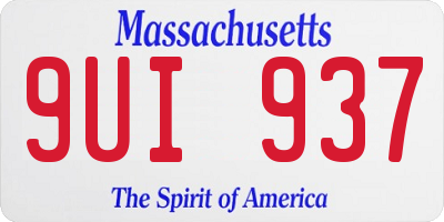 MA license plate 9UI937
